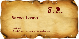 Borna Manna névjegykártya